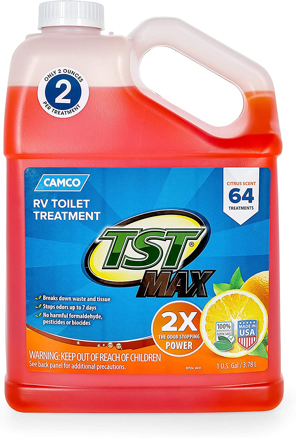 Camco TST Ultra-Concentrate Orange Scent RV Toilet Treatment