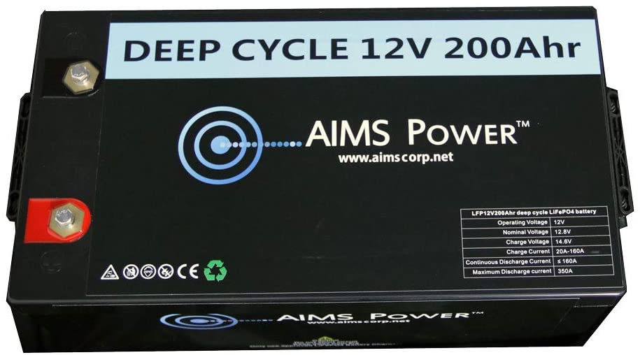 AIMS 12V 100Ah LiFePO4 Lithium Battery