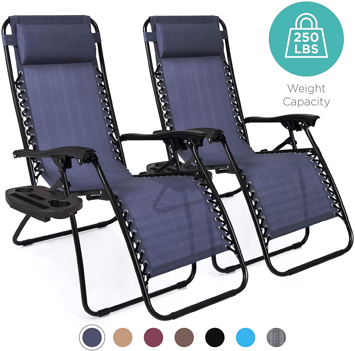 Best Choice Products Set of 2 Adjustable Zero Gravity Lounge Chair Recliners